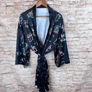 Shinesty Naughty Noel Neon Lights Christmas Holiday Robe Small Medium Unisex
